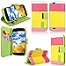 Cellularvilla Wallet Case for BLU Life Play L100A Pink Yellow Pu Leather Wallet Card Flip Open Pocket Case Cover Pouch