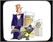 Mouse Pad with gallery, cat, curator, pet, museum