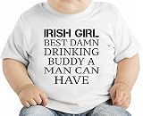 Irish Girl Best Drinking Buddy Funny Slogan オーガニックベビーTシャツ 12 - 18 Months