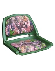 Sports: Wise Folding Boat Seat with Plastic Frame and Cushion Pads (Green, Advantage All Purpose Green Camo) - Wise