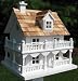 White Novelty Cape Cod Cottage Bird House