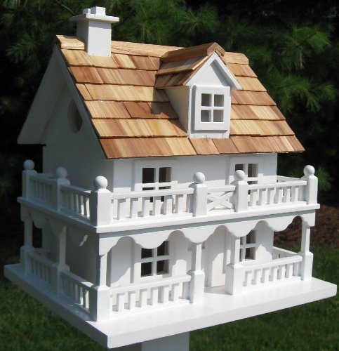 White Novelty Cape Cod Bird House