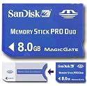 Sandisk 8GB Memory Stick Pro Duo Card For PSP Cameras, Mobiles