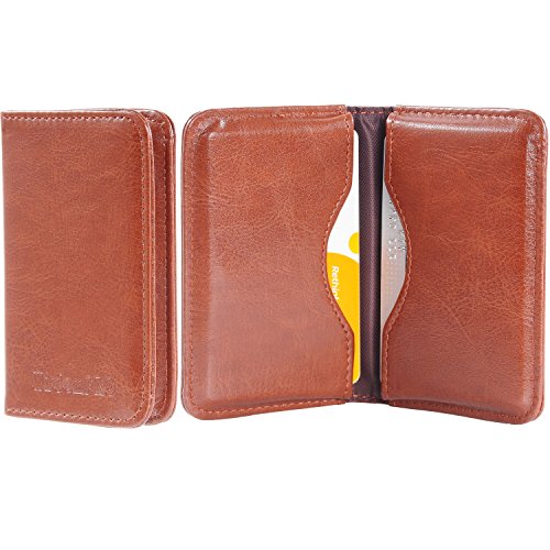 Business card holder, wisdompro 2-sided pu leather foli…