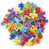Multicraft Imports Krafty Kids Fun Foam Assorted Animal Beads, 6mm, Bead Bugs, 63 Per Package