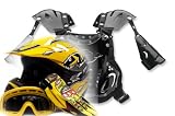 Youth Motocross ATV Helmet Dirt Bike Gloves Goggles and Youth Chest Protector Yellow, Small