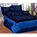 7 Pcs Queen Size Comforter Set, Blue and Black "ZEBRA" BEAUTIFUL Flocking (texture) - Brand New