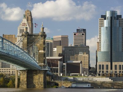 City Skyline along the Ohio River, Cincinnati, Ohio