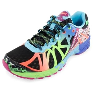 ASICS Women's Gel-Noosa Tri 9 Running Shoe,Black/Neon Coral/Green,9 M US