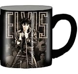 Silver Buffalo Elvis Presley Ceramic Mug, 14 Ounces, Black and White (LV4732)