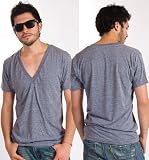 【アメリカンアパレル】アメアパ American Apparel トライブレンド 深Vネック Tシャツ メンズ＆レディース XSサイズ ATHLETIC GREY