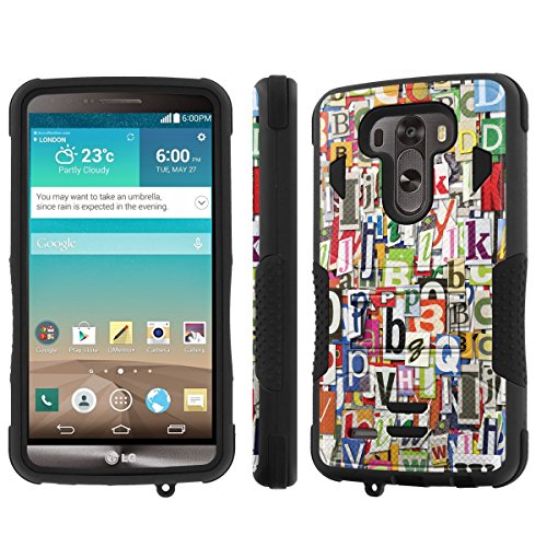 NakedShield LG G3 Case (Alphabet Graffiti) Armor Tough ShockProof Phone KickStand Case
