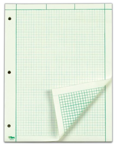 TOPS Engineering Computation Pad, Quad Rule, Letter Size, Green