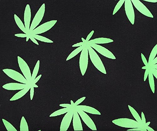 Mary Jane Bud Leaf Pattern Canvas Backpack - (Variety of Colors) (Black)