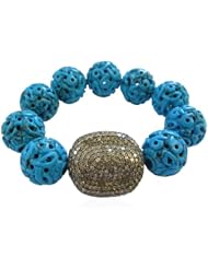 Sterling Silver 9.97ct Diamond Beaded Cord Bracelet Fashion Jewelry