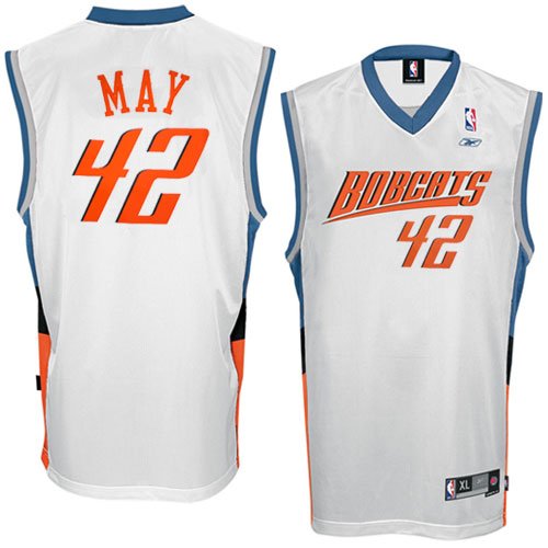 Reebok Charlotte Bobcats #42 Sean May White Swingman Jersey (XX-Large)