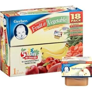 Gerber 1st Foods Assorted Fruits and Vegetables, 18 Value Pack, 2.8 LBS