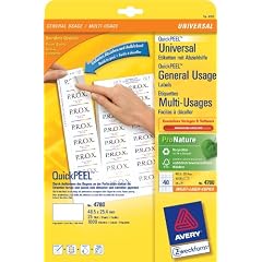 Avery Zweckform 4780 Universal-Etiketten Quickpeel Inkjet-Laser-Farblaser-Kopierer wei� 48,5x25, 4mm 1000 Etiketten