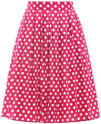 Women's Pleated Formal Skirt 50s 60s With Design Print F(S)