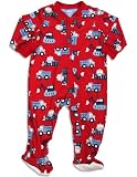 Little Me - Infant Boys Long Sleeve Lightweight Footed Coverall, Brick Red