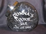 Customized Personalized Drugstore Style Etched Glass Cookie Jar Cannister