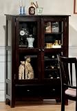 Coaster Virginia Bar Cabinet with Glass Doors and Wine Rack in Dark Cappuccino