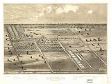 GIANT Wall Sticker of: Panoramic map of historic Camp Chase near Columbus, Ohio. Drawn by A. Ruger.