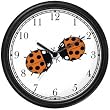 Two Lady Bugs Kissing (Lady Bug or Lady Bird) - Ladybug - JP Animal Wall Clock by WatchBuddy Timepieces (Hunter Green Frame)