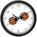 Two Lady Bugs Kissing (Lady Bug or Lady Bird) - Ladybug - JP Animal Wall Clock by WatchBuddy Timepieces (White Frame)