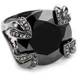 nOir Midnight Ice Petals Cubic Zirconia Ring,