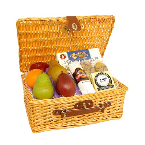 Deluxe Fruit, Cheese and Sausage Basket by Bouquet of Fruits
