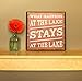 What Happens At The Lake Stays At The Lake Sign - Red - Lake House Sign - Rustic Decor - Large Solid Wood 11x11x1.5 - Makes a Great Decoration, Wall Art, or Gift in Any Beach House, Cabin, Cottage, or Lodge. Made in USA.