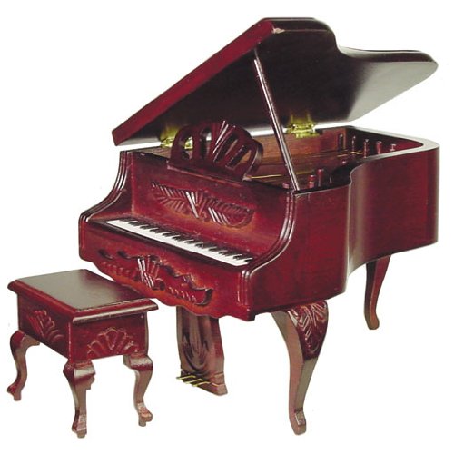 Dollhouse Miniature Louis XV-Look Grand Piano with Stool