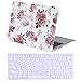 HDE Plastic Hard Shell Case and Keyboard Cover for MacBook Pro 13 with Retina Display (Models: A1425/A1502), Pink Flowers