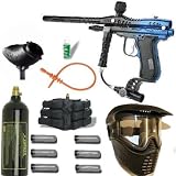 Blue DIABLO MONGOOSE II LCD EYES Paintball MEGA Gun Set
