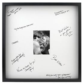 Wedding Signature Mat Frame &amp;#45; Black with 20x20&amp;#34; White Mat &amp;#40;5x7&amp;#34;&amp;#41;