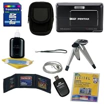 Pentax Optio Z10 Black 8MP Digital Camera with 7x Optical Zoom with Bonus 8GB Accessory Kit Included