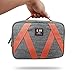BUBM Toiletry Bag-Portable Travel Kit Organizer with Hanging Hook for Women Cosmetic Makeup and Men Shaving Kit, Large Capacity and Multifunctional, Gray and Orange