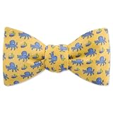 Octopus and Clam by Alynn Bowties yellow silk freestyle bowties