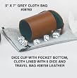 5"X 7" Gray Cloth Dice Bag