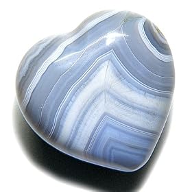 Good Luck Talisman Natural Agate Gemstone Puffy Heart