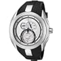 Seiko Men's SNL049 Arctura Kinetic Chronograph Silver Dial Black Rubber Watch