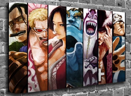 Anime One Piece Warlords Poster Art Picture Print (FRAMED CANVAS) Size:16″ x 12″ (40 x 30 cm Approx)