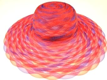 Red Hat Lady Society / Braided Poly Hat / Red & Purple