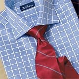 Satin Windowpane Dress Shirt