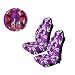 A Set of 5 Pc. Universal-fit Hawaiian Hibiscus Floral Print Front Bucket Seat Cover, Steering Wheel Cover and Shoulder Harness Pressure Relief Cover - Purple