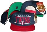Minnesota Twins Navy/Red Two Tone Snapback Adjustable Plastic Snap Back Hat / Cap