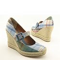 TOMMY HILFIGER Kay New Platforms Wedges Shoes Green Womens