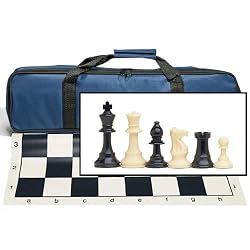 Wood Expressions Tournament Chess Set with Royal Blue Bag