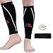 Wsky Calf Compression Sleeve - Faster Recovery Muscular - 20-25 mmHg Leg Compression Socks Improves Circulation, Relieve Calf Pain - Best Men and Women Leg Sleeves for Running,Working,Travel - Black